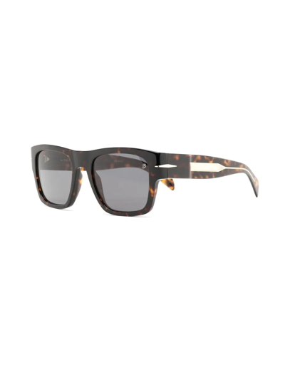 Shop Eyewear By David Beckham Bold Tortoiseshell Square-frame Sunglasses In Brown