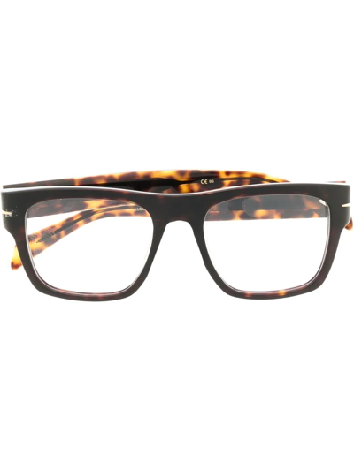 Shop Eyewear By David Beckham Db7020 Square-frame Glasses In Brown