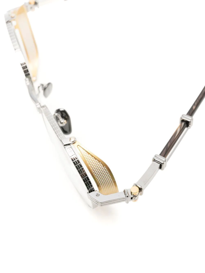 Shop Balmain Eyewear Brigade Round-frame Optical Glasses In Silver