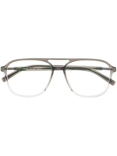Shop Mykita Gylfi Oversized Optical Glasses In Grey