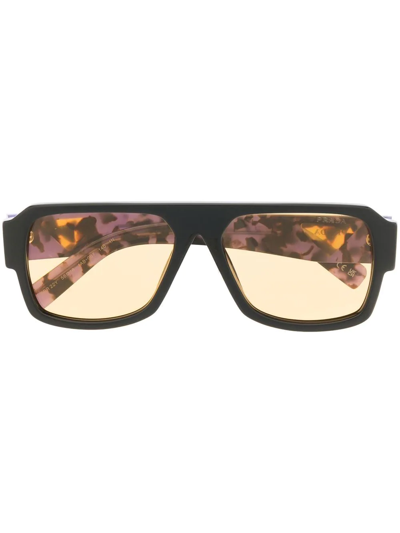 Shop Prada Tinted Square-frame Sunglasses In Black