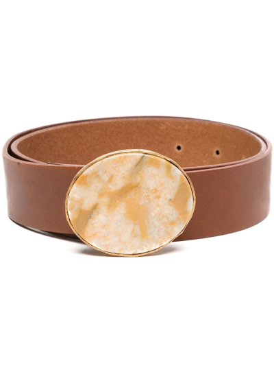 Shop Nick Fouquet Crystal-buckle Leather Belt In Braun