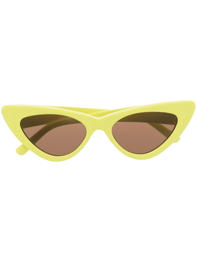 Shop Linda Farrow X The Attico Cat-eye Sunglasses In Yellow
