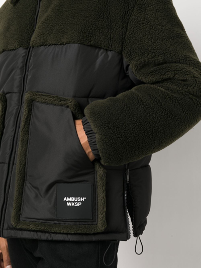 Shop Ambush Padded Teddy Army Jacket In Grün