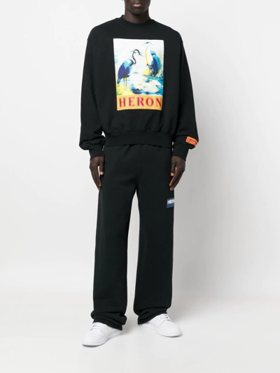 Shop Heron Preston Heron Halftone-print Crewneck Sweatshirt In Black