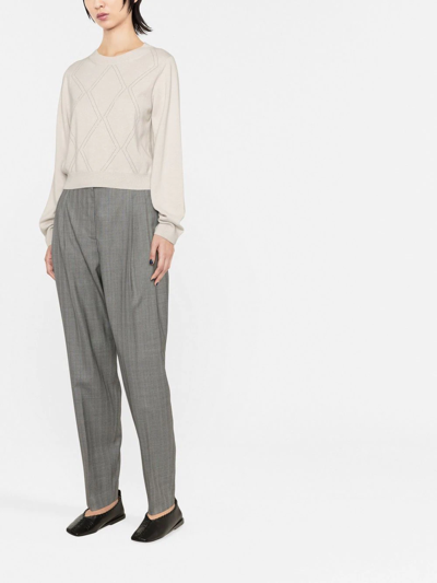 Shop Fabiana Filippi Pleated Tailored Trousers In Grey