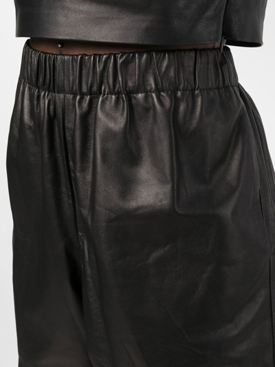 Shop Amiri Slip-on Leather Shorts In Schwarz