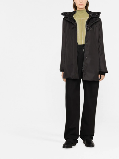Shop Fay Toggle-fastened Hooded Coat In Schwarz
