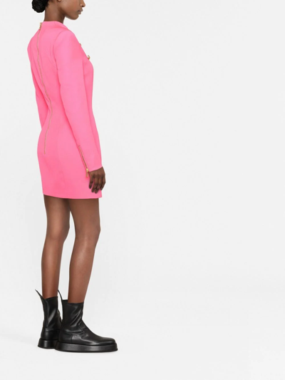 方领长袖连衣裙