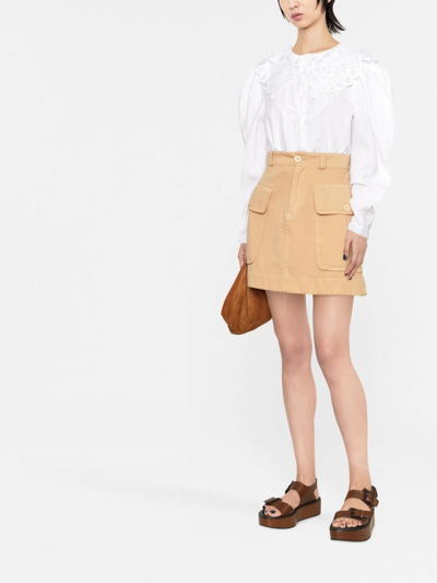 Ulla Johnson Broderie Anglaise Collar Blouse In Weiss