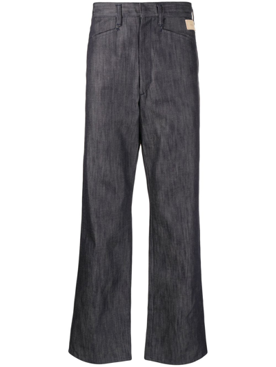 Shop Rito Structure Mid-rise Straight-leg Jeans In Blau