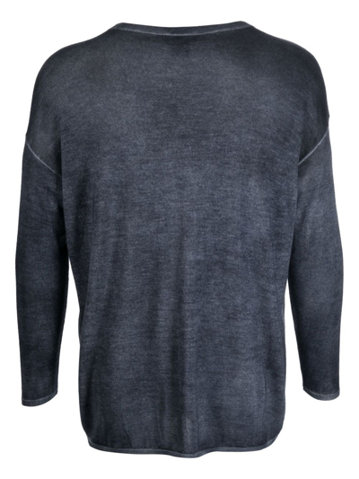 Shop Avant Toi Drop-shoulder Knitted Top In Blau