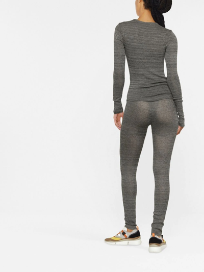 Isabel Marant Étoile Ribbed-knit High-waist Leggings In Grau