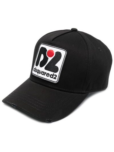Shop Dsquared2 Logo-patch Baseball Cap In Schwarz