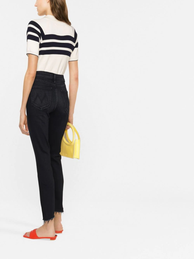 Mother The Looker Mid-rise Skinny Jeans In Schwarz