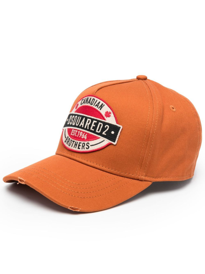 Shop Dsquared2 Logo-patch Trucker Cap In Orange