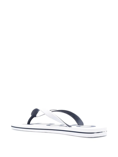 Shop Polo Ralph Lauren Logo-print Flip-flops In Weiss