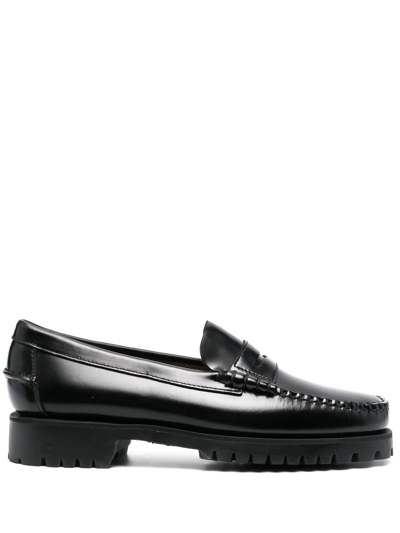 Shop Sebago Dan Penny Flat Loafers In Schwarz