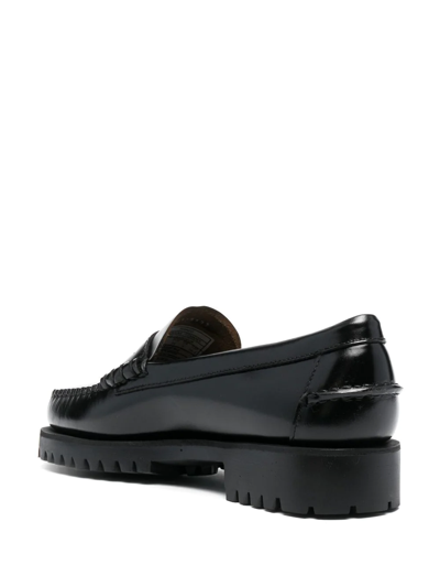 Sebago Black Slip-on Loafers With Lug Sole In Black