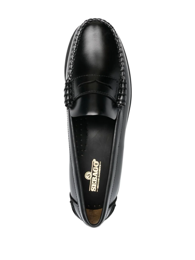 Sebago Black Slip-on Loafers With Lug Sole In Black
