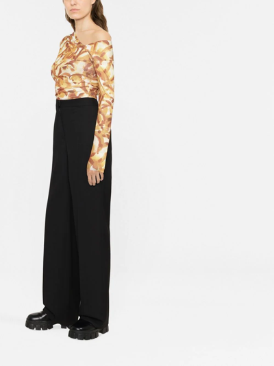 Shop Stella Mccartney Wool Flared Trousers In Schwarz