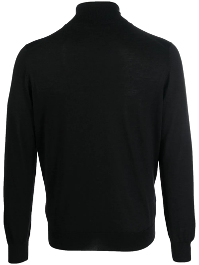 Fileria Ribbed Roll-neck Jumper In Schwarz
