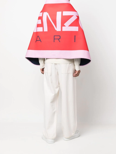 Kenzo Logo-print Detail Cape Scarf In Rosa