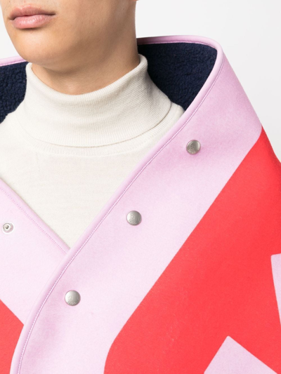 Kenzo Logo-print Detail Cape Scarf In Rosa