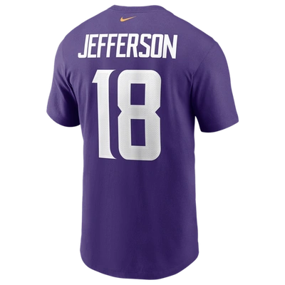 Shop Nike Mens Justin Jefferson  Vikings Name & Number T-shirt In Purple/purple