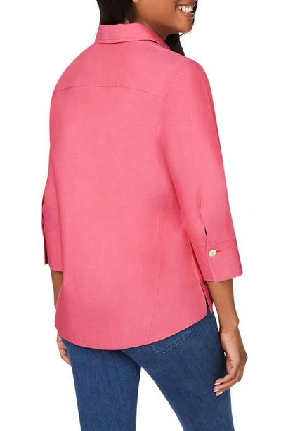Shop Foxcroft Paityn Non-iron Cotton Shirt In Rose Red