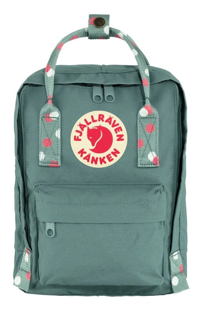 Shop Fjall Raven Mini Kånken Water Resistant Backpack In Frost Green-confetti Pattern