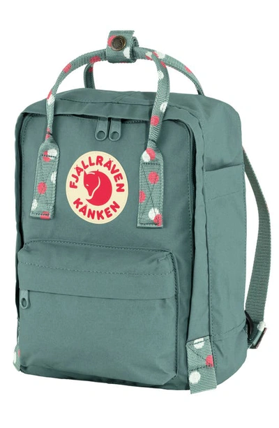 Shop Fjall Raven Mini Kånken Water Resistant Backpack In Frost Green-confetti Pattern