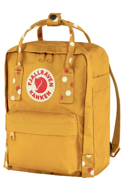 Fjall Raven Fjällräven Mini Kånken Water Resistant Backpack In Ochre-confetti Pattern