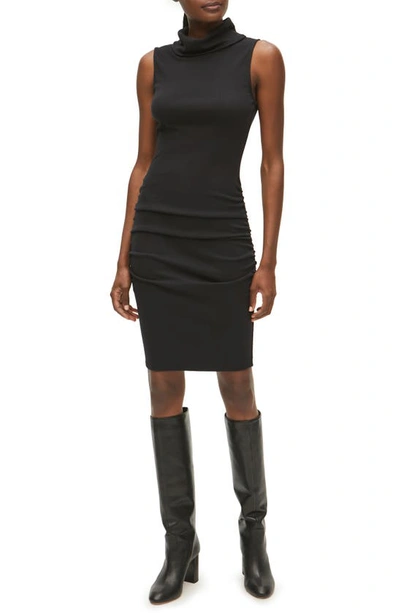 Shop Michael Stars Macy Sleeveless Stretch Cotton Blend Body-con Dress In Black