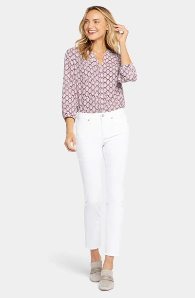 Nydj Sheri Side Slit Slim Ankle Jeans In Optic White