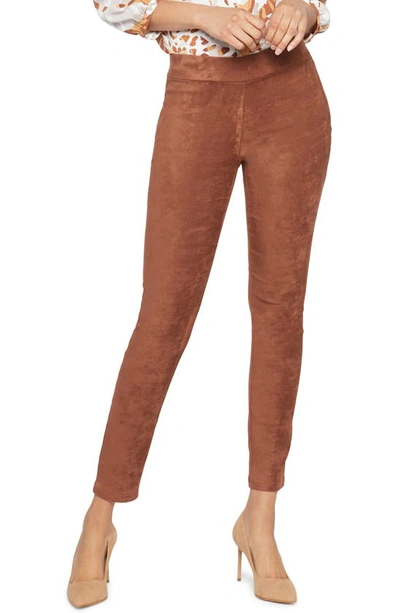Nydj Basic Legging Pants In Faux Suede In Coffee Bean