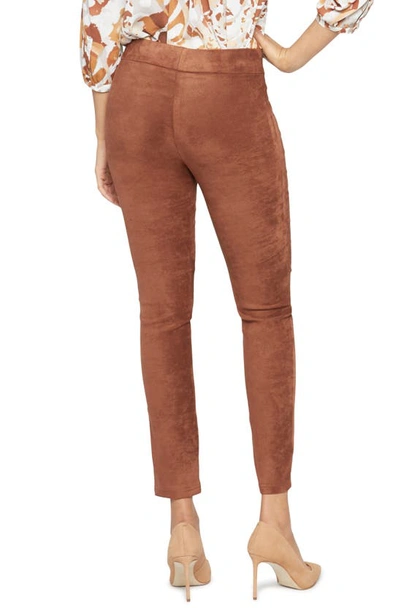 Shop Nydj Faux Suede Leggings In Coffee Bean