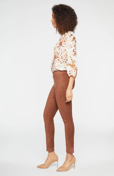 Shop Nydj Faux Suede Leggings In Coffee Bean