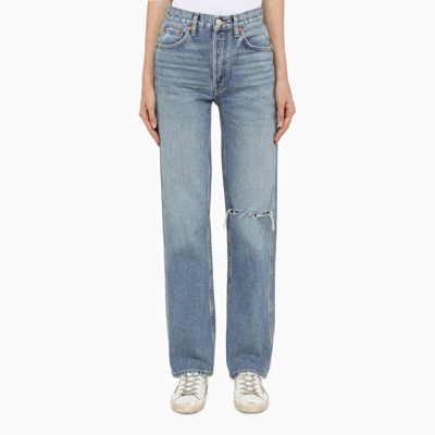 Shop Re/done 90?s High Rise Loose Faded Blue Jeans