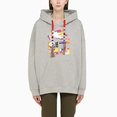 Shop Etro Grey Pegasus Patchwork Hoodie