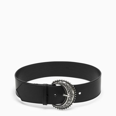 Shop Etro Wide Black Leather Belt