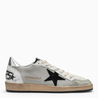 Shop Golden Goose Ball Star Black, Silver And White Low Top Sneakers