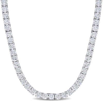 Amour 46 1/3 Ct Tgw Cubic Zirconia Tennis Necklace In Sterling Silver In White