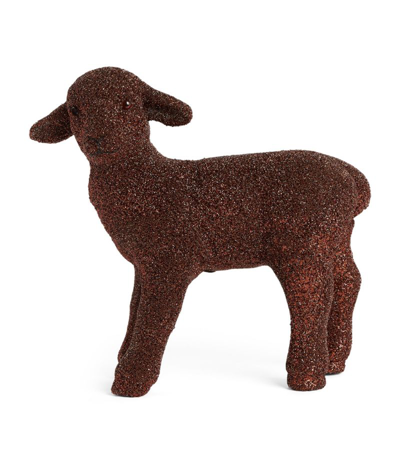 Shop Harrods Glitter Lamb Ornament In Brown