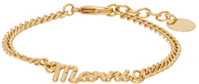 Shop Marni Gold Chain Bracelet In 00y65 Gold