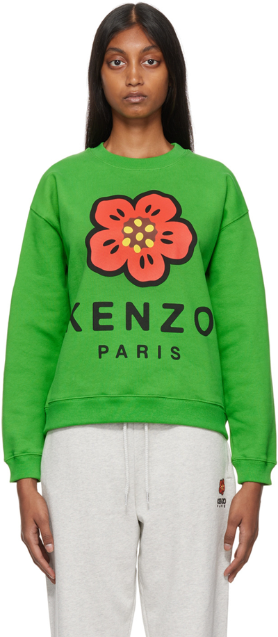 Shop Kenzo Green  Paris Sweatshirt In 57 - Grass Green