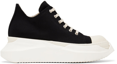 Shop Rick Owens Drkshdw Black Abstract Low-top Sneakers In 911 Black/milk/milk