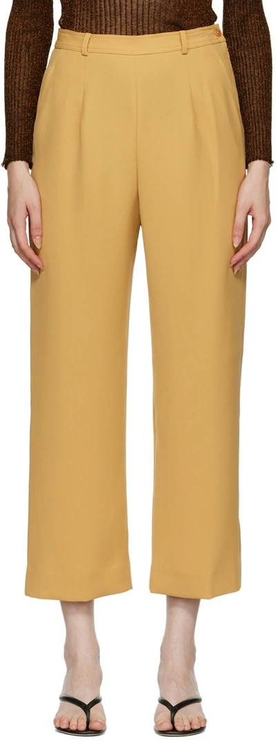 Maiden Name Ssense Exclusive Yellow Alix Trousers In Ochre