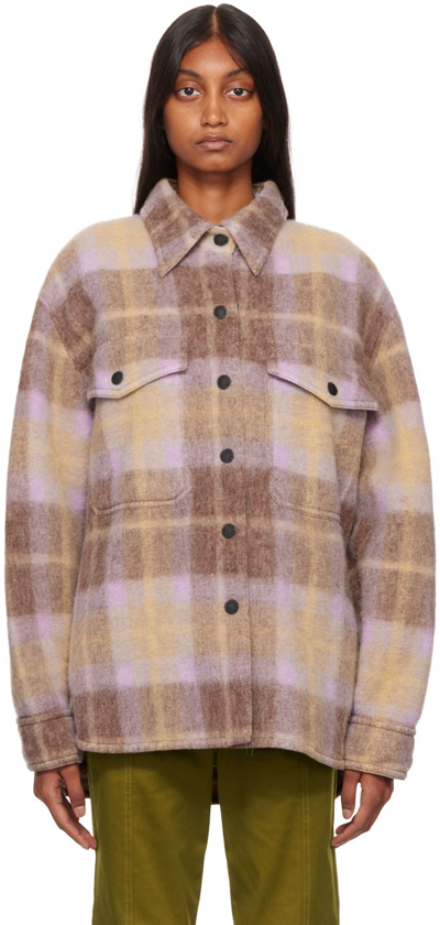 Moncler Grenoble Thusy Checked Shirt Jacket In Lilac | ModeSens