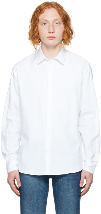Shop Sunspel White Buttoned Shirt In Whaa6 White6